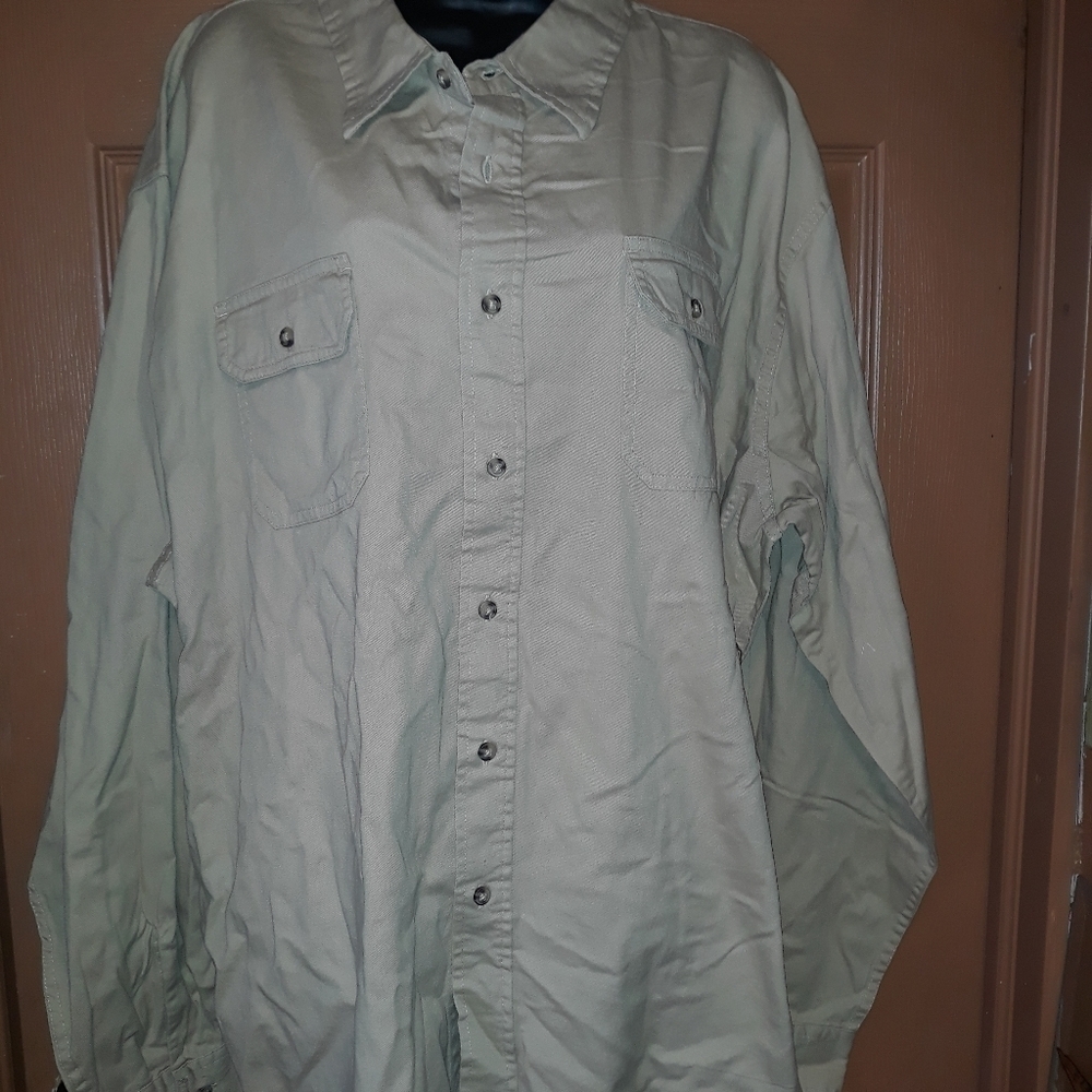 Wrangler men's tan button up shirt size 3XL A-54